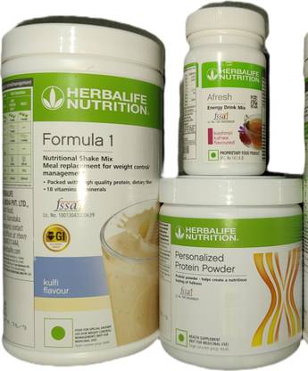 Herbalife Nutrition F1 Shake Kulfi + Protein Powder 200 G + Afresh - Kashmiri Kahwa Protein Shake