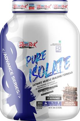 RONNIROCK Pure Isolate 2kg Belgium Chocolate Muscle Building Formula Rebuild & Recover Whey Protein