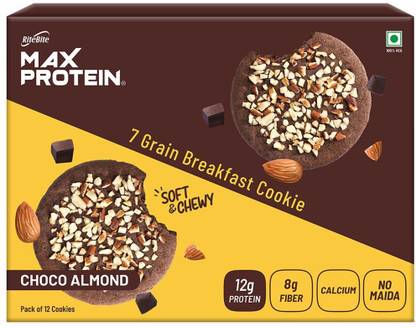 RiteBite Max Protein Sugar Free Healthy Choco Almond Biscuit Cookies, No Maida Protein Biscuit Snacks Protein Cookie