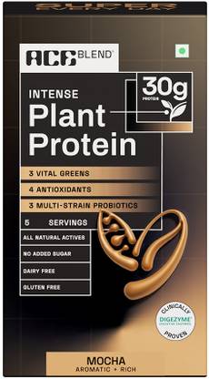 Ace Blend Intense Vegan Plant Protein | 30G Protein with BCAA, Probiotics & Enzymes Plant-Based Protein