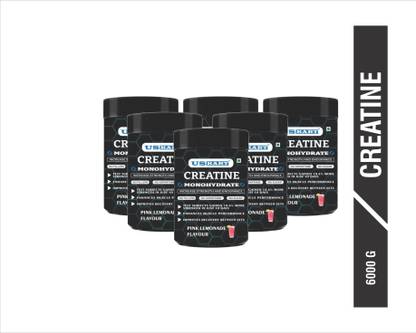 US KART Creatine Monohydrate Pink Lemonade Flavor 100gm (Pack of 6) Increase Strength Creatine