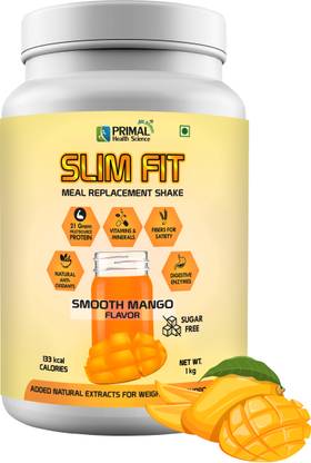 PRIMAL HEALTH SCIENCE Sugar Free Slim Shake | Healthy Meal Replacement Protein Powder Fibers Vitamins Protein Shake