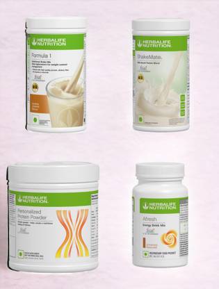 HERBALIFE F1 SHAKE MIX-BANANA,SHAKEMATE,PP-200GM AND CINNAMON (PACK OF 4) Protein Shake