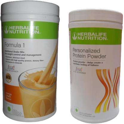 HERBALIFE Formula 1 Shake Mix - Orange Flavor With Personalized Protein Powder 400 Gram Plant-Based Protein