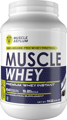 Muscle Asylum Muscle Whey 100%, Cookie&Cream (25 Servings) - 1 Kg (2.2Lbs) Whey Protein