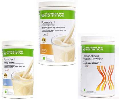 HERBALIFE FORMULA-1SHAKE KULFI-500g+BANANA CARAMEL-500g+PROTEIN POWDER -400 Protein Shake