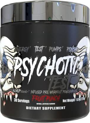 insane labz Psychotic TEST Fruit Punch Flavour 30 Servings Pre Workout