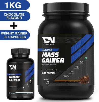 DNUTRIXN Advance Mass Gainer with High Protein &Calories |Digestive Enzyme, Multivitamin+ Weight Gainers/Mass Gainers