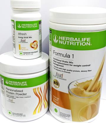 HERBALIFE Formula1 Orange 500g Protine Powder 200g & Ginger Afresh 50g Plant-Based Protein