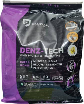 DENZ TECH Whey Protein - 2Kg, 25g, 60 Sachet | Free Shaker Inside Whey Protein
