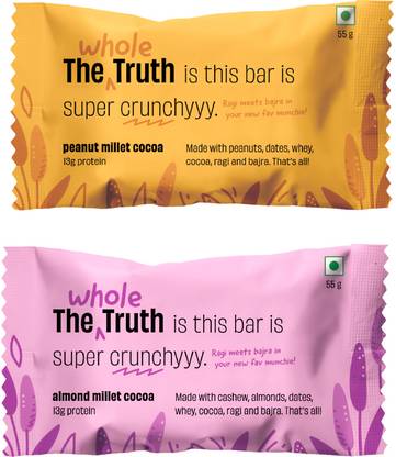 The Whole Truth Assorted Millet Protein Bar | Pack of 6 x 55g | Protein Bars Nutrition Bars