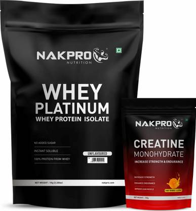 Nakpro Platinum Whey Protein Isolate with Creatine Monohydrate | 100g Creatine + Whey Protein