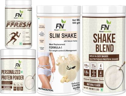 Floral Nutrition Weight Loss Combo Formula 1, ShakeBlend 500g, Protein 200gm, FFresh Elaichi 50g