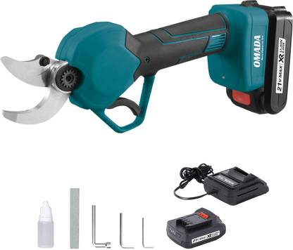 OmadaTools Electric Pruning Shears ,Tree Branch Pruner with 2 Lithium-Ion Battery and Charger - 30mm Cutting Diameter |Cutting torque: 100N.M | Anvil Pruner