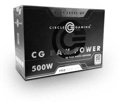 Circle CG 500W 80 PLUS WHITE 500 Watts Computer PSU with 5 SATA Cables