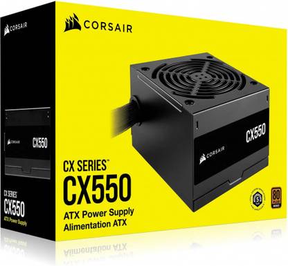 Corsair CX550 Watt 80 Plus Bronze Certified ATX 550 Watts Gaming PSU with 3 SATA Cables