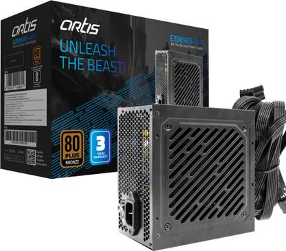 artis EZ8898B-450 80Plus Bronze Power Supply 450 Watts Computer PSU with 4 SATA Cables