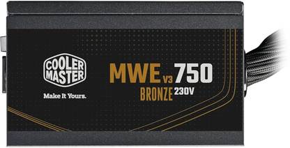 COOLER MASTER CM MWE 750 Bronze V2 230v, 80 Plus Bronze Certified, Non-Modular 750 Watts Gaming PSU with 6 SATA Cables