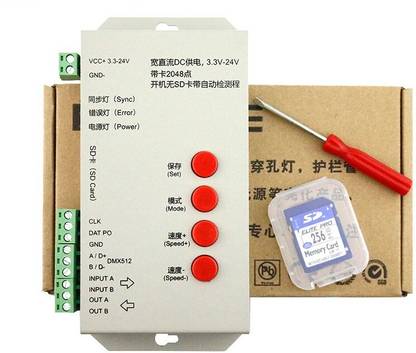 Divinext T-1000S LED RGB Full Color Controller SD Card Pixels Controller DC3-24V LED Pixel LED Driver