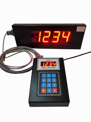 microdesigns 4-digit Token Display System with display unit; Ding Dong sound; 5 m cable Indoor PA System