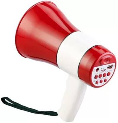 CRETO Portable Bluetooth Megaphone(Loud-Speaker) for Announcement with 140/240sec HD Recorder, USB and Memory Card Input Bluetooth Handheld Megaphone_Loudspeaker Indoor, Outdoor PA System