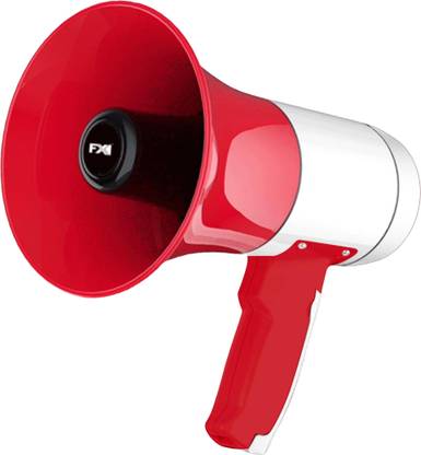 FXI Megaphone Speaker, USB Memory Card Input For Announcing Talk Record Play, Siren Handheld Loudspeaker Bluetooth Megaphone (Red-White) Indoor, Outdoor PA System