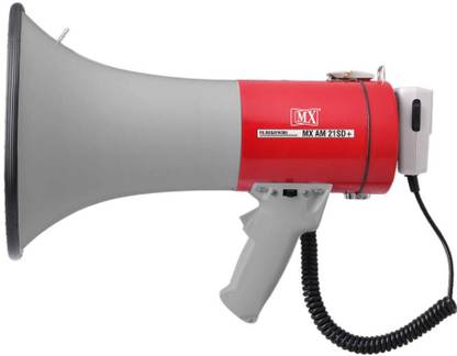 MX Handheld Battery Operated Megaphone with Microphone, Siren, Handheld Megaphone AM 21SD+ Indoor, Outdoor PA System