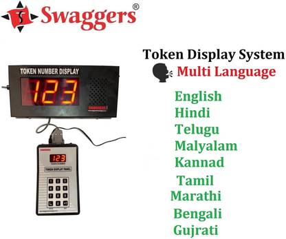 SWAGGERS Automatic Token number Display System With Voice calling(Multi Language) swtd21 Indoor PA System