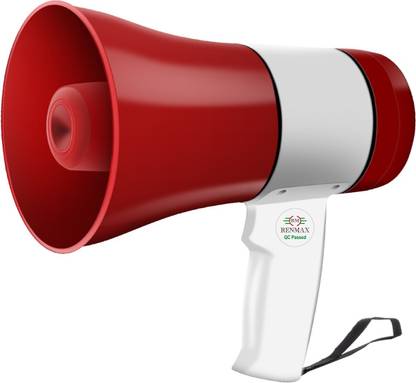 RENMAX Rechargeable Horn Speaker with LED Light Megaphone Portable Horn Recorder Player Bluetooth Outdoor PA System
