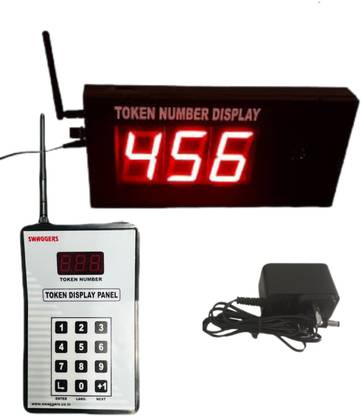 KK MART 3 Digit Wireless Token Display System with Dual Multi Voice Announcement (Ding Dong, English, Hindi, Marathi, English+Hindi, English+Marathi) Indoor PA System