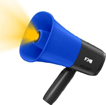 FXI MP-835 Megaphone Speaker For Announcing Talk Record Play, Siren, Inbuilt Torch, Dual Battery Foldable Loudspeaker Bluetooth Megaphone with 13 Pre Recorded Tones Indoor, Outdoor PA System