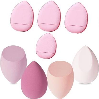 Beautiflame 4 Pcs Makeup Sponge Set With 4 Pcs Finger Powder,Foundation Puff Makeup Sponge