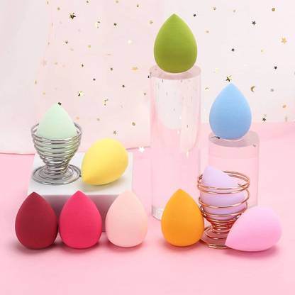 TOPQ New Beauty Makeup Blending Powder Puff Sponge (Random Color) Pack of 10