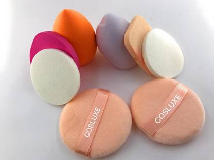 Cosluxe Professional 8 in 1 Makeup Sponge Multicolour, Powder Puff, Blender Sponge
