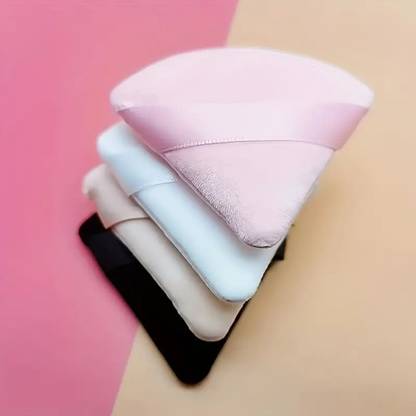 Gonegal 4 Triangle Pizza Puff for Liquid,Loose Powder Sponge For Under Eyes Corners