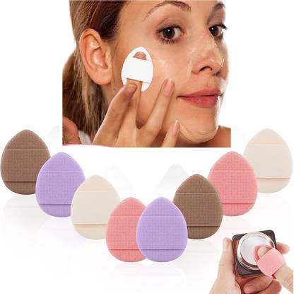 Gonegal 8 Pieces Mini Powder Puff Face Triangle Makeup Puff Finger Soft