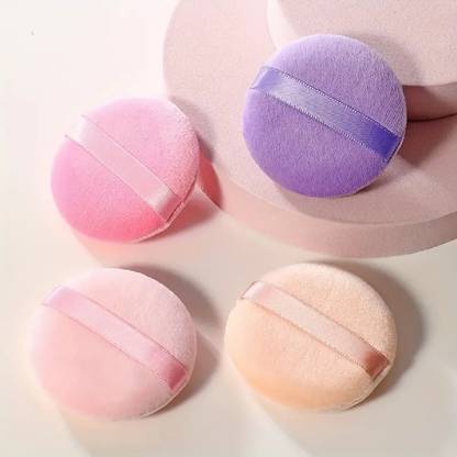 Gonegal 4pcs Soft Velvet Powder Puffs for Flawless Makeup Application