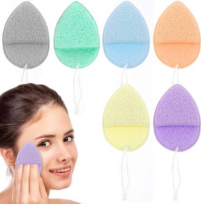 Zibuyu 6pcs Reusable Face Sponges for Deep Cleansing Gentle Exfoliation Makeup Removal