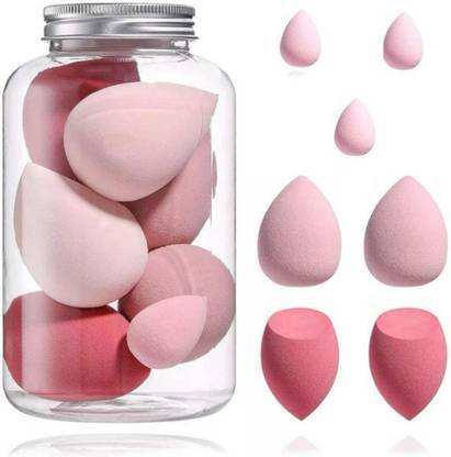 FASHIONLOOK Elastic Soft 7in1 Makeup Perfecting Sponge Puff Beauty Blender with Plastic Jar