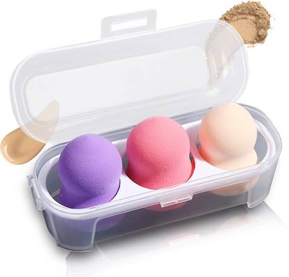 MAJESTIQUE Makeup Sponge Case Blender Beauty Foundation Holder Blending Sponge Set