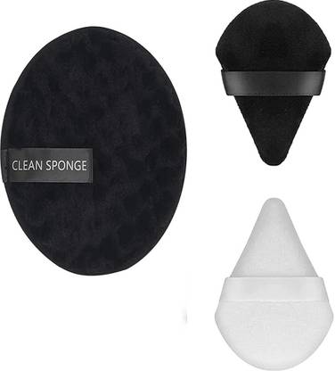 UNNTEESH 2 Pc Makeup Puff Soft Powder Triangle Sponge with Strap With makeup remover pad