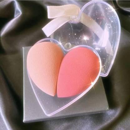 RPC heart shape box beauty blender 2 pieces super soft quality