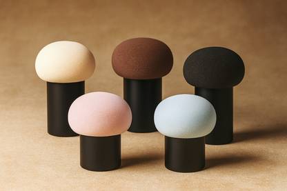 SKINPLUS 5pcs Foundation Sponge Powder Puff Mushroom Head Dry Wet Dual-use Cosmetic Sponge Face Puffs BB Cream Air Cushion Makeup Tools (Random Color)