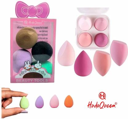 HUDAQUEEN Makeup Blender Duo Set of 8 – Big and Mini for Perfect Face Coverage