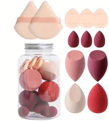 Gonegal Makeup Sponges Set With Storage Box For 3 Finger & 2 Triangle Powder Puff Set