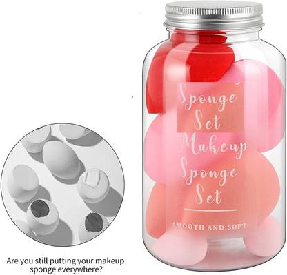lakyou Glow Makeup Sponges Foundation Blender Sponge - Sponge, Makeup Blender, Set-7pcs jar