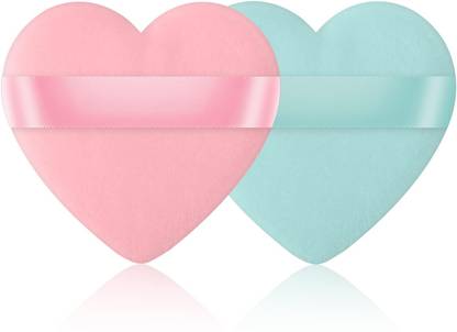 Facejewel Professional Series Makeup Sponge Puffs with Strap Heart-Shaped Wet Dry Use Face