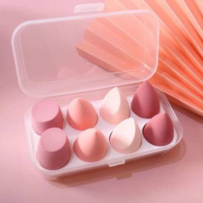 KIRA cosmetics Blender Sponge 8 Pcs in A Storage Box ,Makeup Cosmetic Puff Sponge