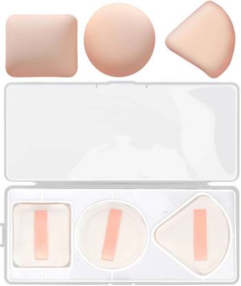 Cosluxe Makeup Sponge, Powder Puff for All Types of Skin Rectangle+Triangle+Round 3 PCS