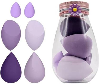 SUNAINA Makeup Sponges Set foundation Puff Blender 7 pcs in plastic jar (4 big+3 mini )